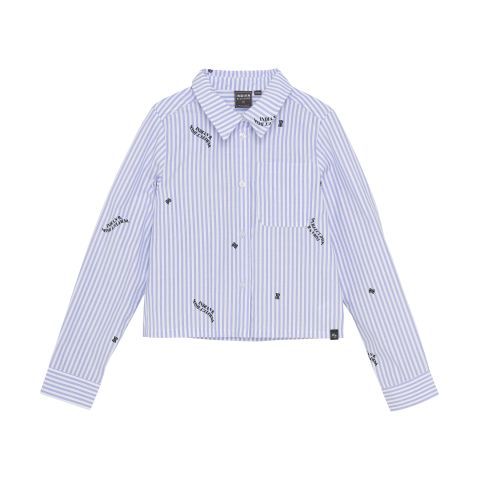 Indian Blue Jeans Shirt Cropped Stripe Chambray Blue 970497
