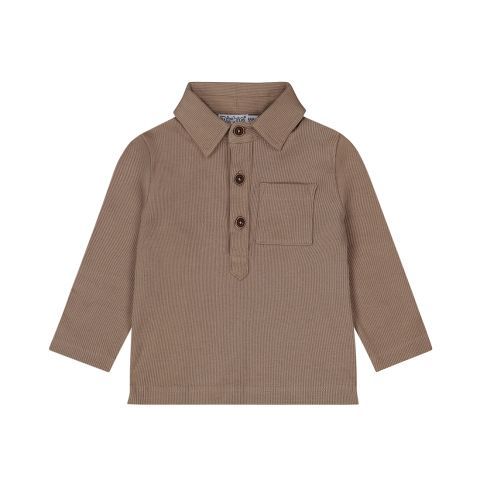 Dirkje Polo-shirt ls 01 Boys safari friends Faded brown O56575-35