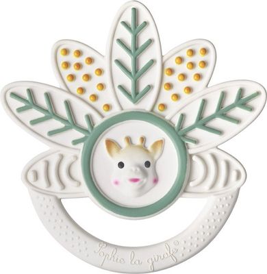 Sophie de Giraf 5-Senses bijtring blad in witte geschenkverpakking