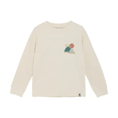 Daily Seven T-shirt Longsleeve Chest Print Sandshell 920252