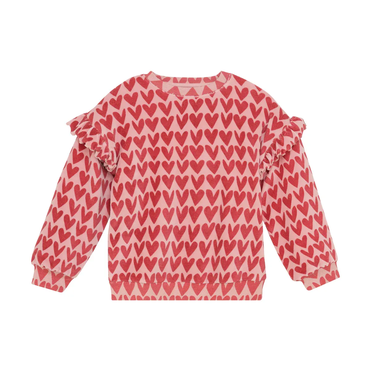 Daily Seven Sweater Heart Print Pale Mauve 930285