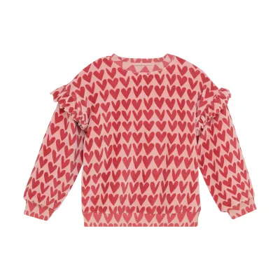 Daily Seven Sweater Heart Print Pale Mauve 930285