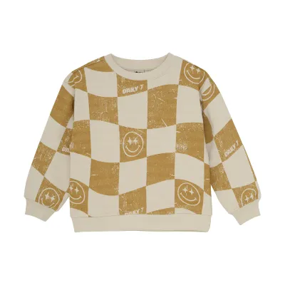 Daily Seven Oversized Sweater Alloverprint Sandshell 920236