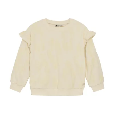 Daily Seven Sweater Jaquard Ruffle Off White 930220
