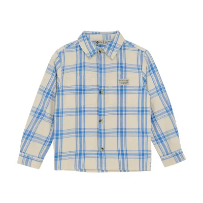 Daily Seven Shirt Check Print Dusty Kobalt 920202