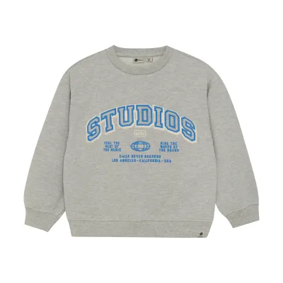 Daily Seven Oversized Sweater Artwork Medium Grey Melange 920174