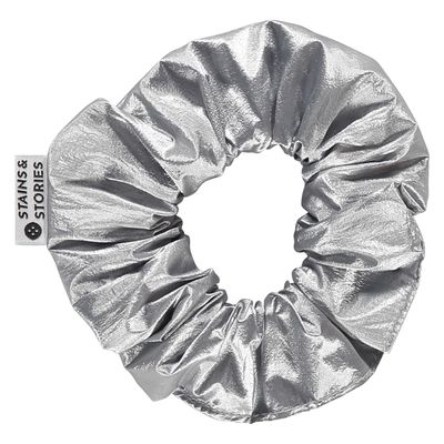 Stains &amp; Stories Girls Hair Scrunchie Shiny Silver SSa25508972