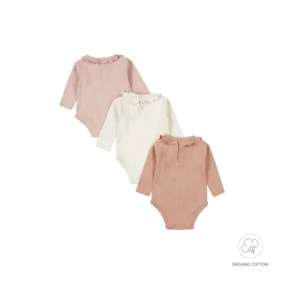 Dirkje Baby body 3-pack ls organic cotton Multi colour WN1201