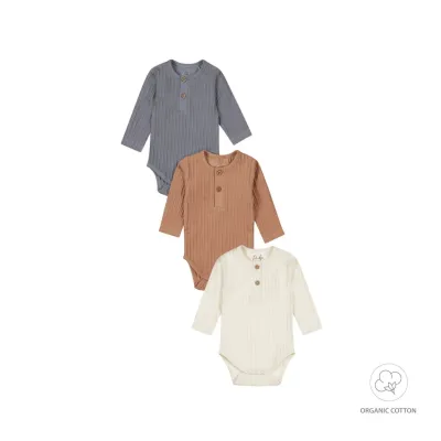 Dirkje Baby body 3-pack ls organic cotton Multi colour WN1261