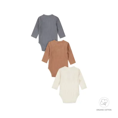 Dirkje Baby body 3-pack ls organic cotton Multi colour WN1261