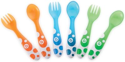 Munchkin 6pk multi-coloured forks &amp; spoons