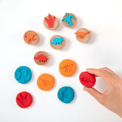 ChildGen WOODEN STAMP DINOSAURS SET
