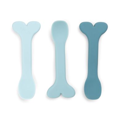 donebydeer Silicone baby spoon 3-pack Wally Blue donebydeer Silicone baby spoon 3-pack Wally Blue