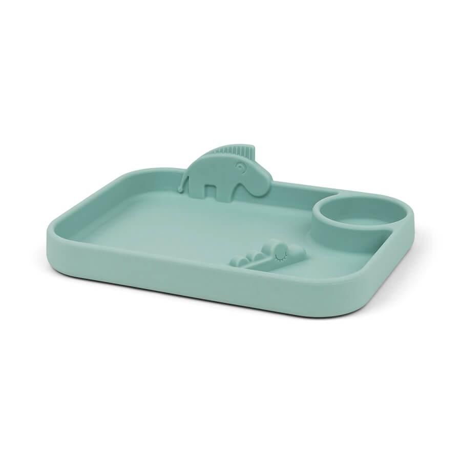 donebydeer Peekaboo compartment plate Deer frie Blue