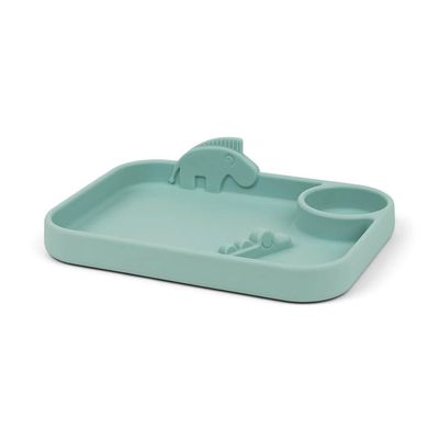 donebydeer Peekaboo compartment plate Deer frie Blue donebydeer Peekaboo compartment plate Deer frie Blue