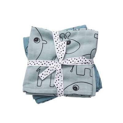 donebydeer Swaddle 2-pack Contour Blue donebydeer Swaddle 2-pack Contour Blue