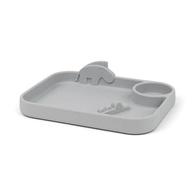 donebydeer Peekaboo compartment plate Deer frie Grey donebydeer Peekaboo compartment plate Deer frie Grey
