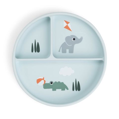 donebydeer Stick&amp;Stay compartment plate Playgro Blue