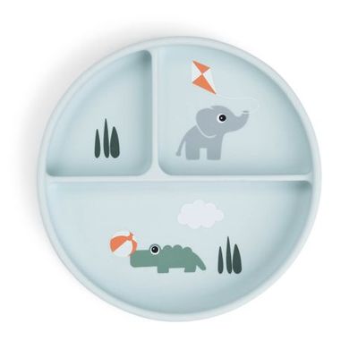 donebydeer Stick&Stay compartment plate Playgro Blue donebydeer Stick&Stay compartment plate Playgro Blue