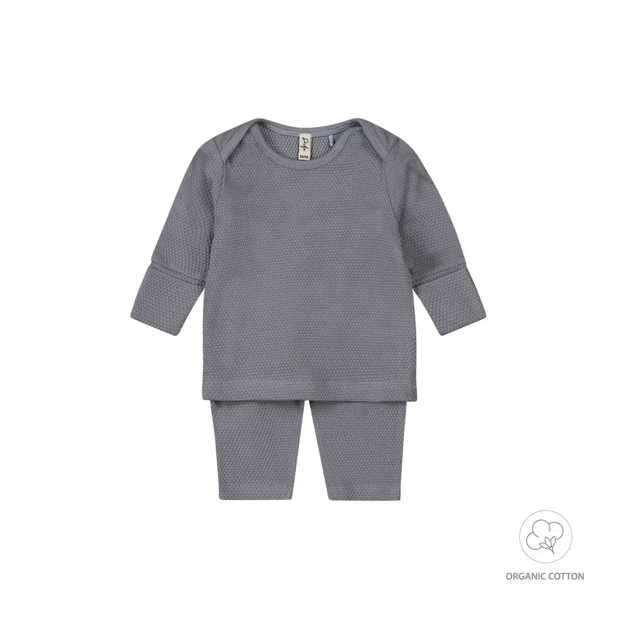 Dirkje 2 pce babysuit organic cotton Faded blue WN1270