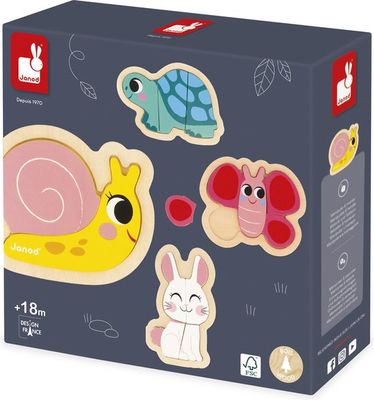 Janod Puzzelset 4 moeilijkheden Tuin