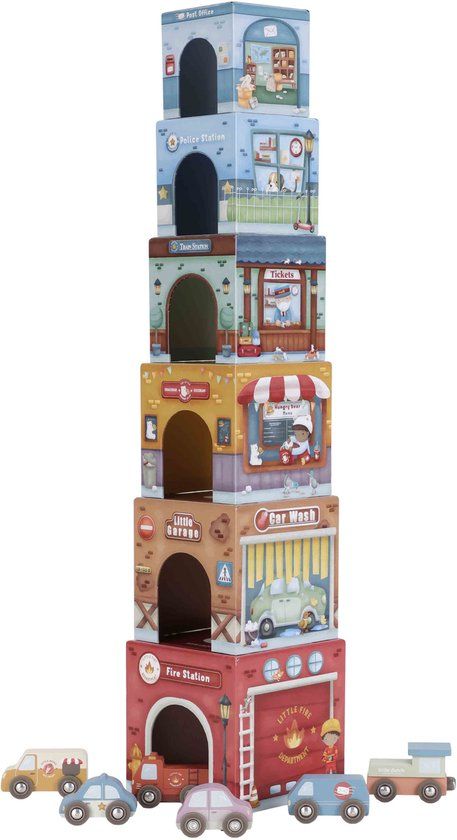 Little Dutch Stapelblokken met auto&#39;s  LD2525