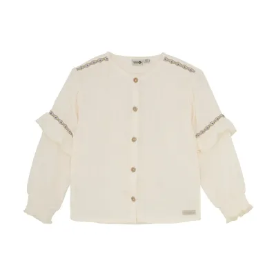 Daily Seven Shirt Longsleeve Ruffle Off White 930235
