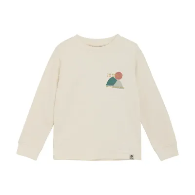 Daily Seven T-shirt Longsleeve Chest Print Sandshell 920252