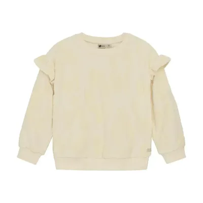 Daily Seven Sweater Jaquard Ruffle Off White 930220