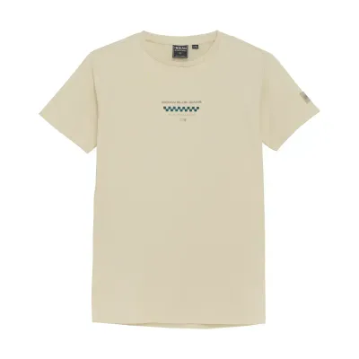 Indian Blue Jeans T-Shirt Chest Print Sandshell 960332