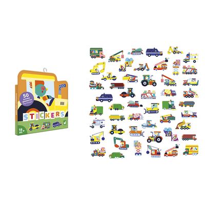Janod 50 grote stickers Voertuigen