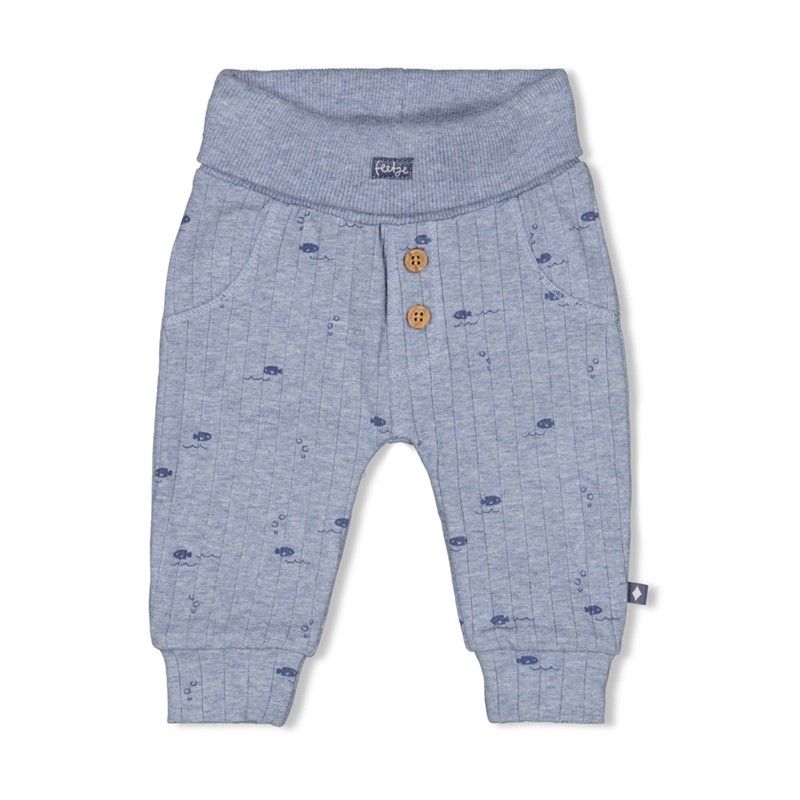 Feetje Broek rib AOP - Blue Ocean Blue Melange