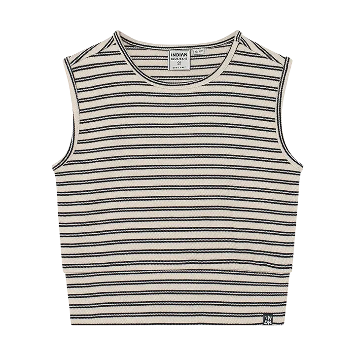 Indian Blue Jeans Cropped Top Stripe Sandshell 970725