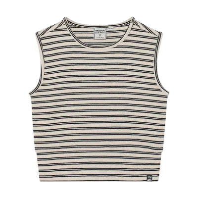 Indian Blue Jeans Cropped Top Stripe Sandshell 970725