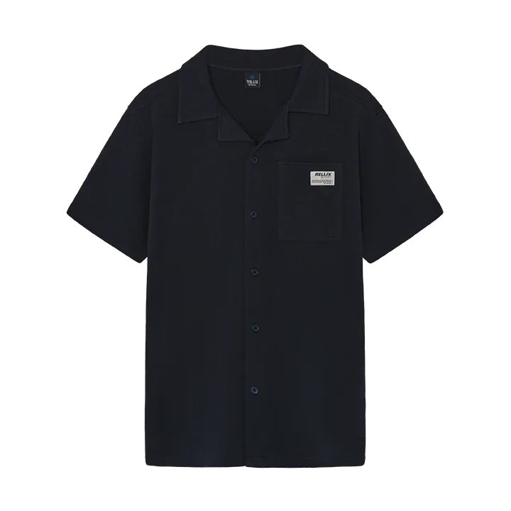 Rellix Shirt Shortsleeve Structure Navy 940424