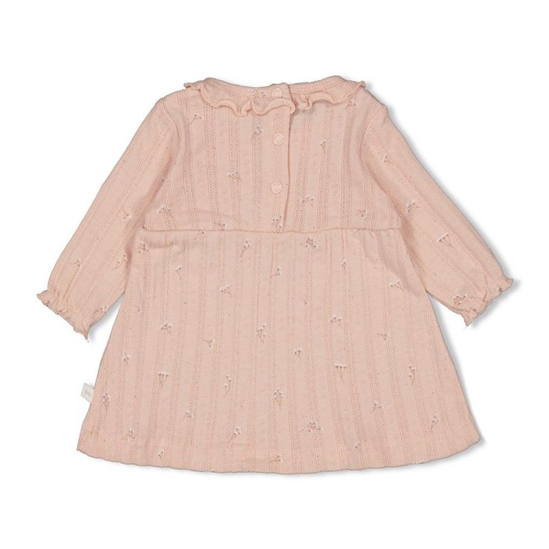 Feetje Jurk pointelle rib AOP - Delicate Flower Pink
