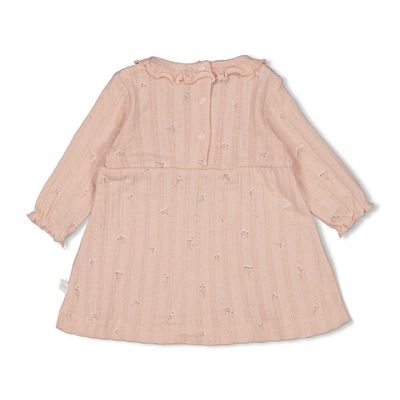 Feetje Jurk pointelle rib AOP - Delicate Flower Pink