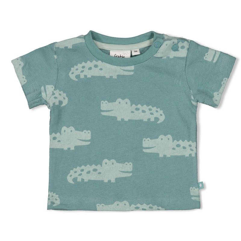 Feetje T-shirt AOP - You Croc my World Sea Green