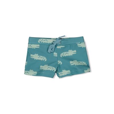 Feetje Zwembroekje AOP - You Croc my World Sea Green