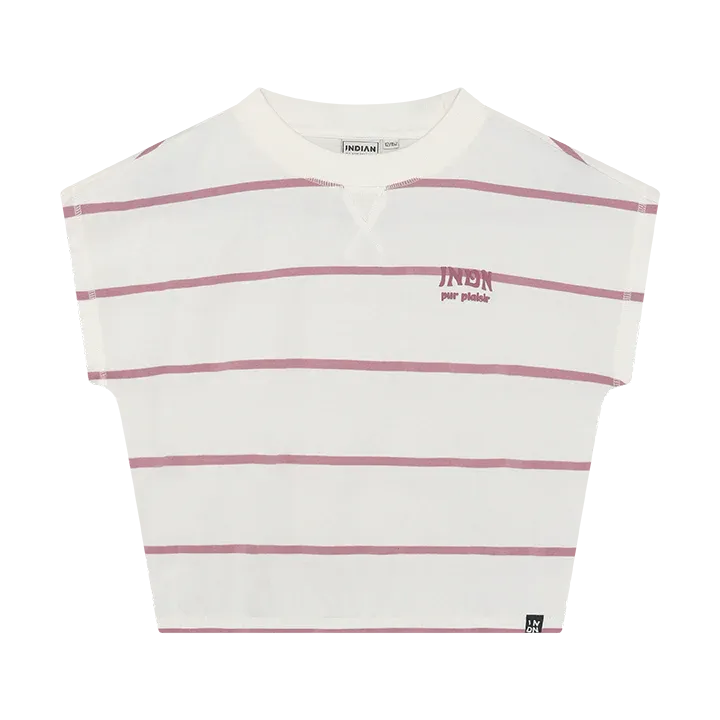 Indian Blue Jeans T-shirt Wide Cropped Stripe Cloud 970711