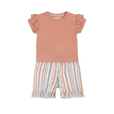 Dirkje 2 pc set, T-shirt, Shorts 05 Girls l Light pink N58466-35
