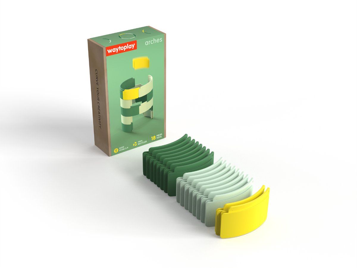 BabyenKids Way To Play - Arches 18-delig Groen/geel 18AR
