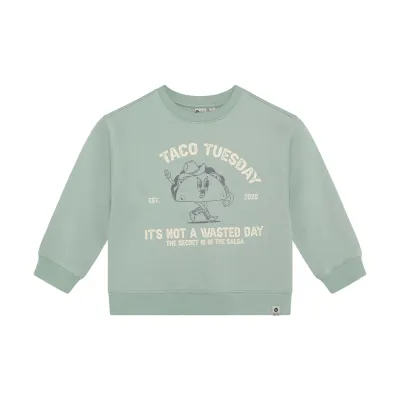 Daily Seven Oversized Sweater Print Green Milieu 920338