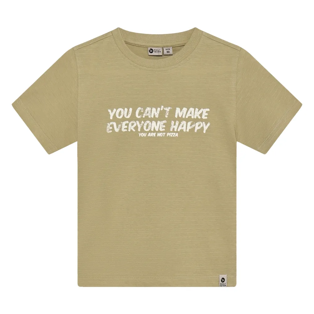 Daily Seven T-shirt Text Print Pale Olive Green 920301