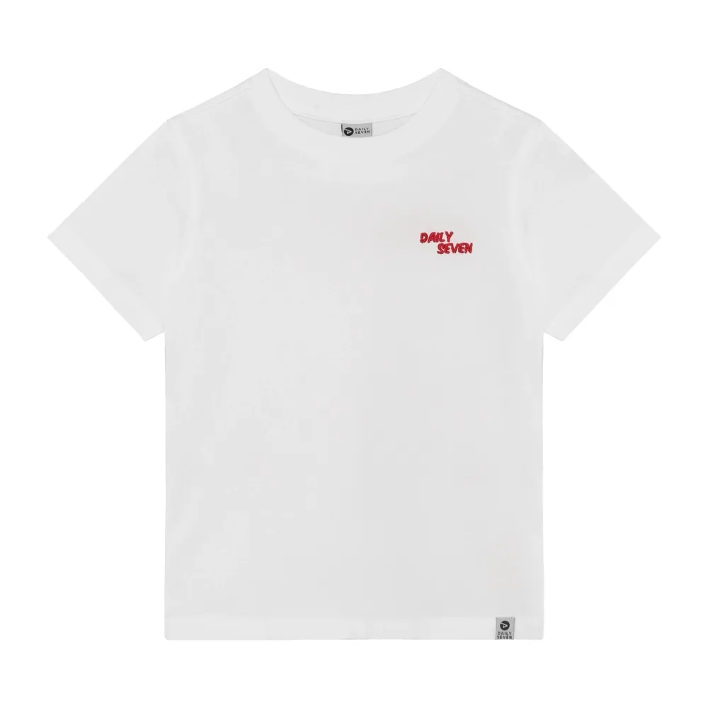 Daily Seven Oversized T-shirt Backprint Egret 920303