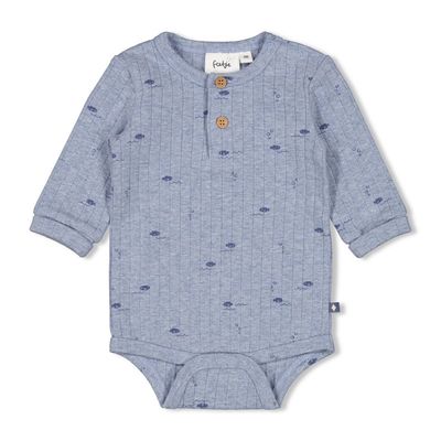 Feetje Romper rib AOP - Blue Ocean Blue Melange