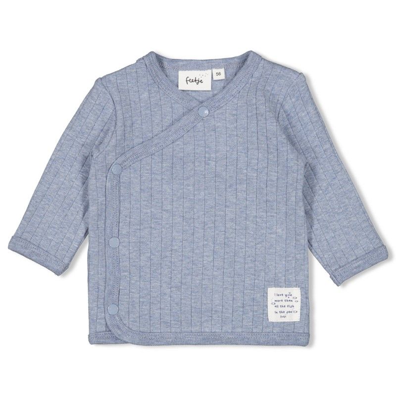 Feetje Overslagshirt rib - Blue Ocean Blue Melange