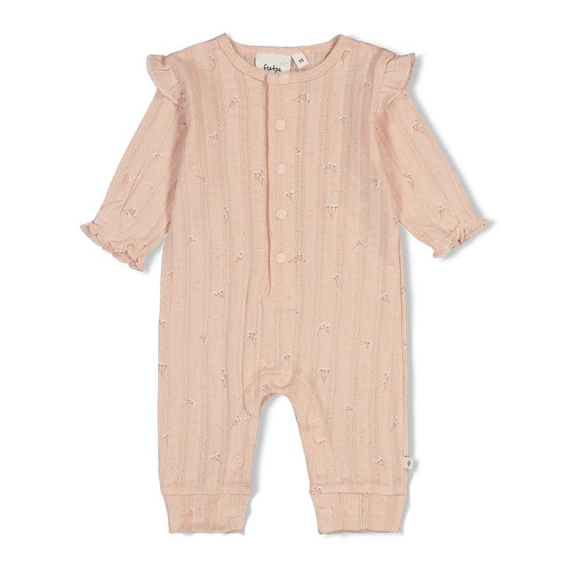 Feetje Pak pointelle rib AOP - Delicate Flower Pink