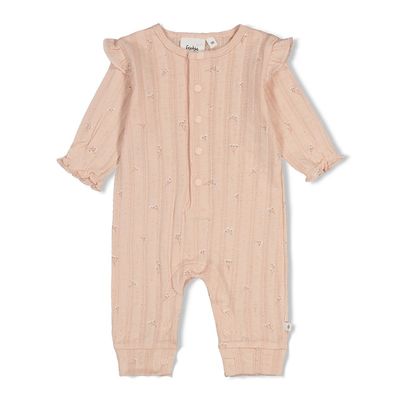 Feetje Pak pointelle rib AOP - Delicate Flower Pink