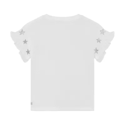 Daily Seven T-shirt Embroidery Sleeve Egret 930349